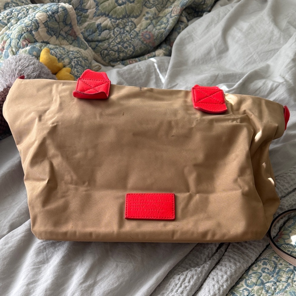 Marc Jacobs Tan and Red Tote Bag
